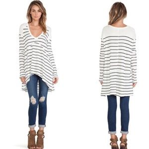 FREE PEOPLE sunset park striped waffle knit top